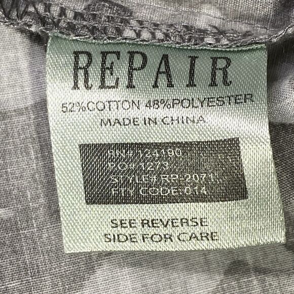 RPR Repair Design Under Construction Mens Sz XXL Grey Camo Button Down Pockets - Picture 6 of 13